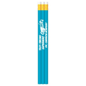 Custom Pencil - Custom Peacock Blue Pencils with White Imprint
