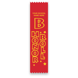 Imprinted Flat Ribbon - B Honor Roll