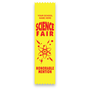 Imprinted Flat Ribbon - Science Fair Honorable Mention