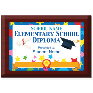 Custom Plate Plaque - Elementary School Diploma