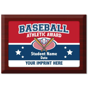 Custom Plate Plaque - Baseball Athletic Award