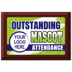 Custom Plate Plaque - Outstanding Mascot Attendance
