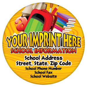 Custom Circular Statement Magnet- School Information