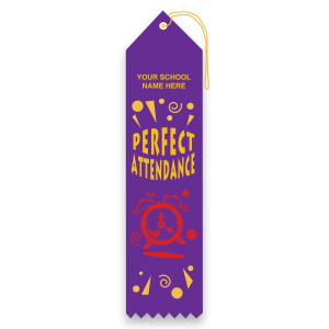 Imprinted Carded Ribbon - Perfect Attendance 3