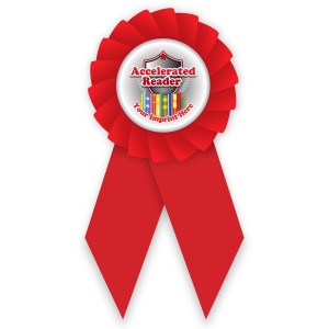 Custom Econo Rosette Ribbon with Button Insert - Accelerated Reader