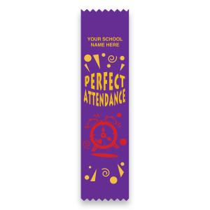 Imprinted Flat Ribbon - Perfect Attendance 3