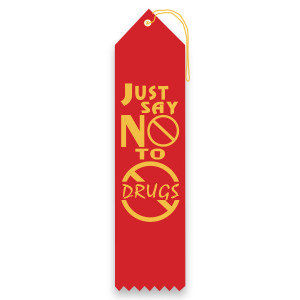 Carded Ribbon - Red Ribbon, Just Say No to Drugs