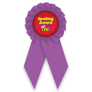 Econo Rosette Ribbon with Button Insert - Spelling Award