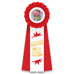 Rosette Ribbon with Button Insert - Accelerated Reader