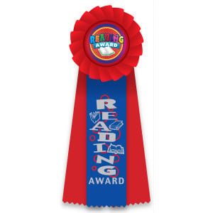 Rosette Ribbon with Button Insert - Reading Award