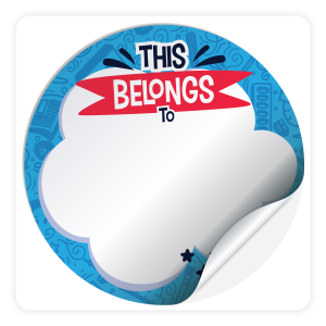 Round Sticker with Writable Space - This Belongs to