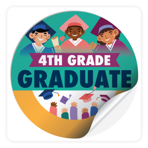 Round Sticker - 4th Grade Graduate