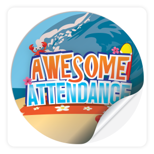 Round Sticker - Awesome Attendance