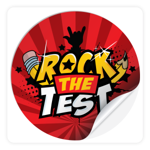 Round Sticker - Rock the Test