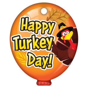 Balloon Brag Tags - Happy Turkey Day