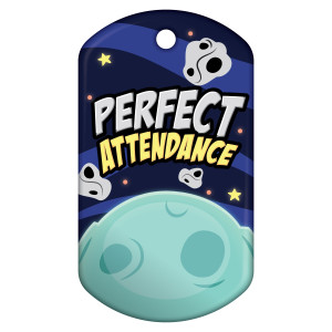 Dog Brag Tags - Perfect Attendance (Asteroids)