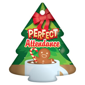 Tree Brag Tags - Perfect Attendance (Gingerbread)