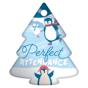 Tree Brag Tags - Perfect Attendance (Penguin)