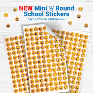 Mini Round 1/2" Stickers - Emoji Stickers