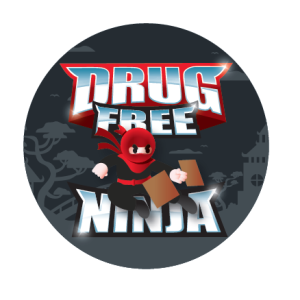 Round Sticker - Drug Free Ninja