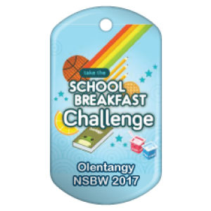 Custom Dog Brag Tag - Take the School Breakfast Challenge NSBW 2017