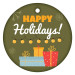 2" Circle Brag Tags - Happy Holidays (Gifts)