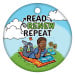 2" Circle Brag Tags - Read Renew Repeat (Reading)