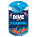 Book Cover Dog Brag Tag - Dive into Reading