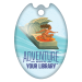 Shield Brag Tags - Adventure Begins at Your Library (Surfing)